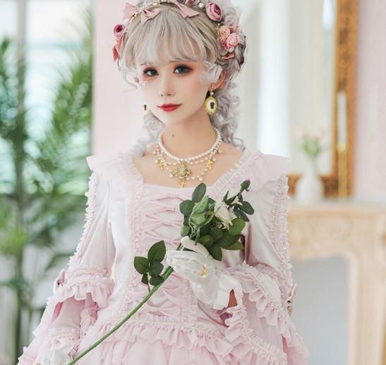 おリボン いっぱい 姫袖ブラウス 5色 トップスのみ クラシカル
