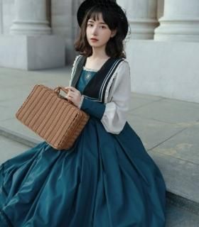 クラシカルワンピース 春秋 春夏 ジャケットワンピース ロング フレア 長袖 学生風 英国風 制服 セーラー服 かわいい 上品 クラシカル クラロリ 大きいサイズ イベント おでかけ ロリィタ ゴスロリ 和ロリ 華ロリ専門通販ショップluxury ラグジュアリー 安い価格で