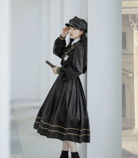 クラシカルワンピース 春秋 春夏 ジャケットワンピース ロング フレア 長袖 学生風 英国風 制服 セーラー服 かわいい 上品 クラシカル クラロリ 大きいサイズ イベント おでかけ ロリータゴスロリ和ロリ専門通販ショップluxury ラグジュアリー 安い価格で可愛いこだわり