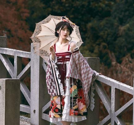 和ロリ 矢がすり 袴風 ジャンパースカート セットアップ 春夏 春秋 ブラウス リボン 3点セット はいからさん 和服 着物 和風 ミディアム フリル フレア 矢絣 レトロ モダン ロリィタ ゴスロリ 和ロリ 華ロリ専門通販ショップluxury ラグジュアリー 安い価格で可愛い