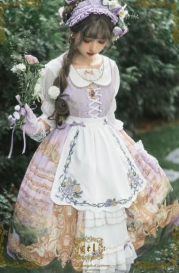 襟デザイン ジャンパースカート 2色 クラシカル クラロリ 通年 旋律