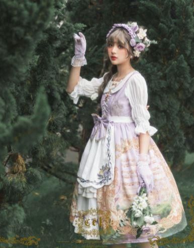 襟デザイン ジャンパースカート 2色 クラシカル クラロリ 通年 旋律