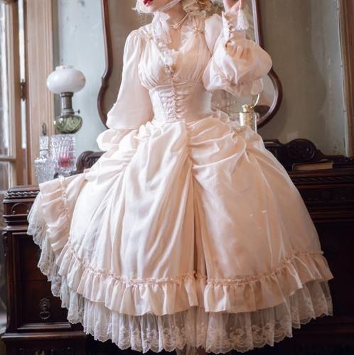 クラシカルワンピース 2色 春秋 春夏 パフスリーブ ロング ウエストマーク クラシカル クラロリ 姫ロリ 撮影 エレガント イベント 発表会 お姫様 プリンセス ふんわり ふわふわ フレア ドレス ロリィタ ゴスロリ 和ロリ 華ロリ専門通販ショップluxury ラグジュアリー