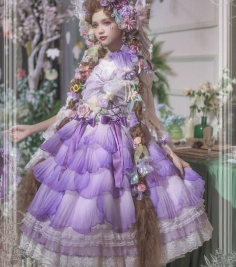 花の妖精 ジャンパースカート 3色 Elpress L 春夏 春秋 通年 ドレス ミディアム丈 ひざ下丈 ティアード フレア リボン ノースリーブ Jskのみ フリル レース ふわふわ ドール ロリータゴスロリ和ロリ専門通販ショップluxury ラグジュアリー 安い価格で可愛いこだわりの