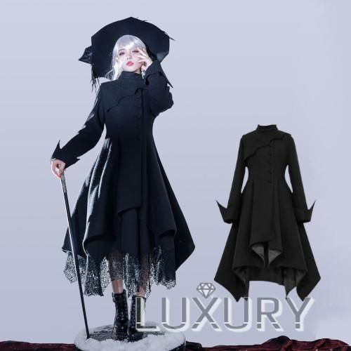 コウモリ コート Princess Chronicles アウター ロング 不規則 ゴシック 無地 エレガント クール かっこいい ランダムヘム 長袖 羽織り 蝙蝠 ロリィタ ゴスロリ 和ロリ 華ロリ専門通販ショップluxury ラグジュアリー 安い価格で可愛いこだわりのロリータワンピースを