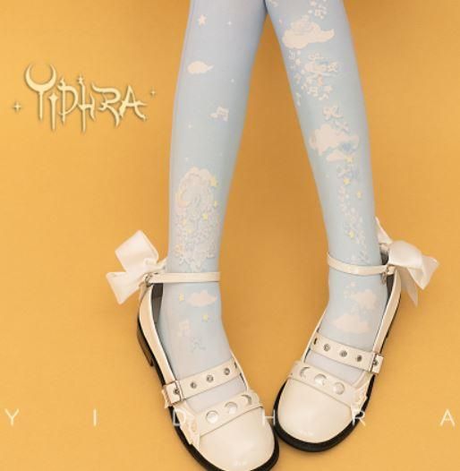 カラータイツ2色 Yidhra 春秋 120D ストッキング アシメ アシンメトリー ゆめかわいい ドール 総柄 プリント 甘ロリ クラロリ 姫ロリ かわいい 雑貨 小物 おしゃれ フリーサイズ 撮影 - ロリィタ ゴスロリ 和ロリ ...