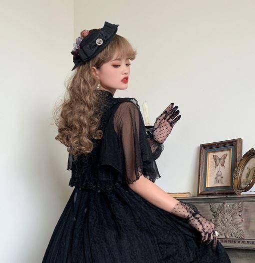 ロリータ ブラウス 春夏 レディース 長袖 半袖 透け感 Lolita クラシカル クラロリ 甘ロリ レイヤード 重ね着 fit=scale-down,w=1200