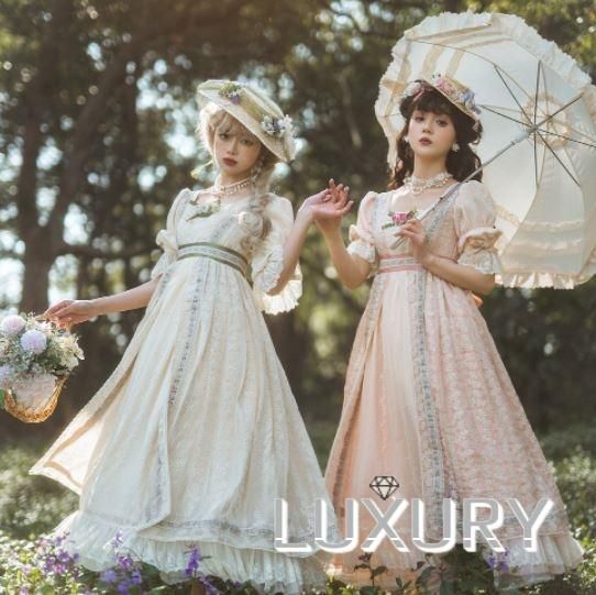 納期40日】薔薇レース 半袖ワンピース リボンベルト別売 miss