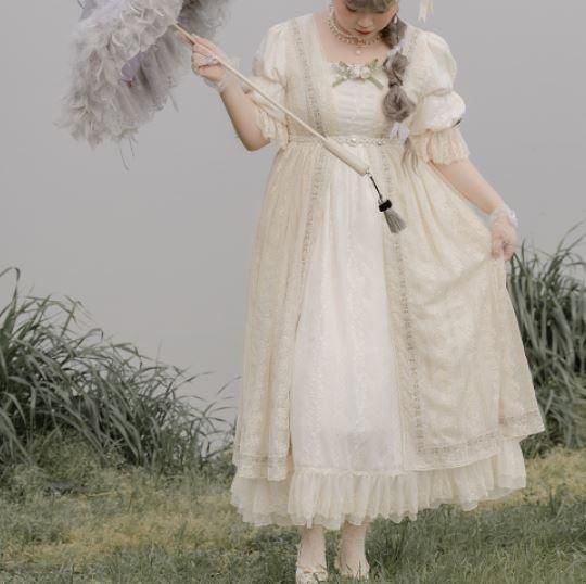 納期40日】薔薇レース 半袖ワンピース リボンベルト別売 miss