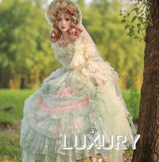 ドレスワンピース 春夏 ワンピースのみ オフショルダー 長袖 花嫁 ウエディングドレス ビジュー フリル レース リボン フレア かわいい ふんわり ふわふわ オフショル ボリューム ロング丈 撮影 ロリィタ ゴスロリ 和ロリ 華ロリ専門通販ショップluxury ラグジュアリー