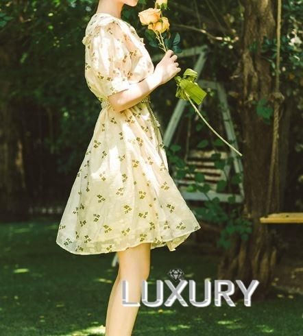 フラワーワンピース 春夏 半袖 パフスリーブ 姫袖 ワンピ ワンピースのみ 花柄 総柄 ミニ丈 ミニワンピ ショート丈 ゆったり かわいい 大人 パステルカラー ジェラートカラー マカロンカラー 撮影 ロリィタ ゴスロリ 和ロリ 華ロリ専門通販ショップluxury