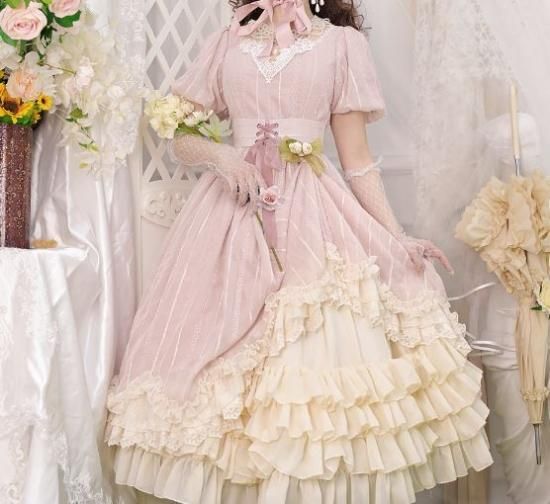 納期40日】ワンピース4色 miss point 春夏 半袖 パフスリーブ 姫