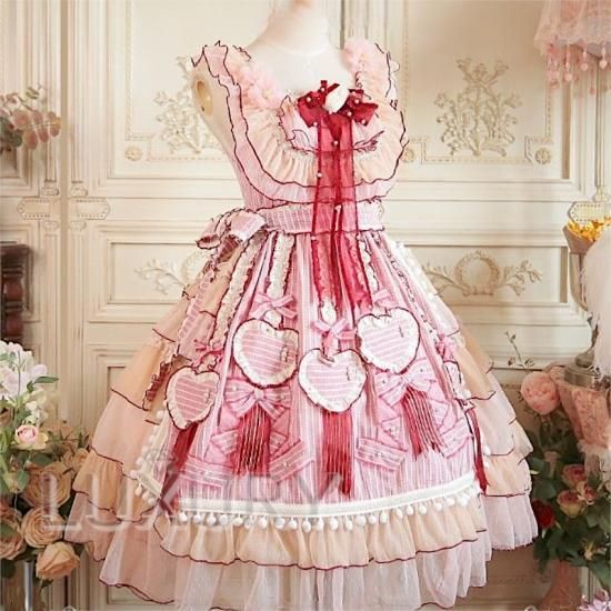 ジャンスカ AA lolita fashion ジャンパースカート ミディアム丈 ひざ