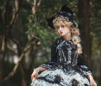 ブラウス AA lolita fashion 七分袖 フリル レース ハートボタン