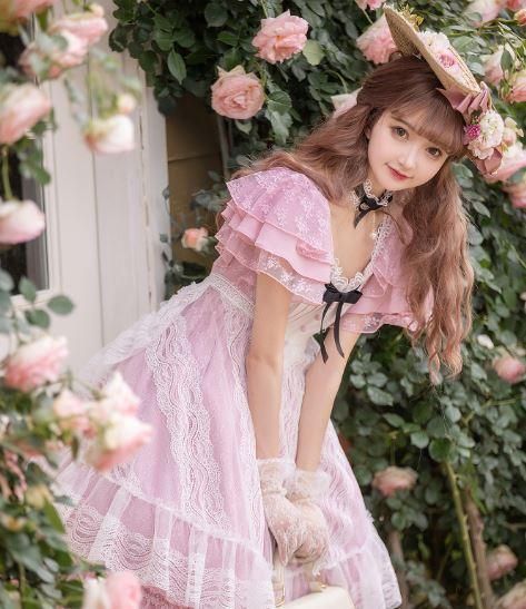 森ガール 薄ピンク 総レース ポンチョ フェアリーグランジ 平成