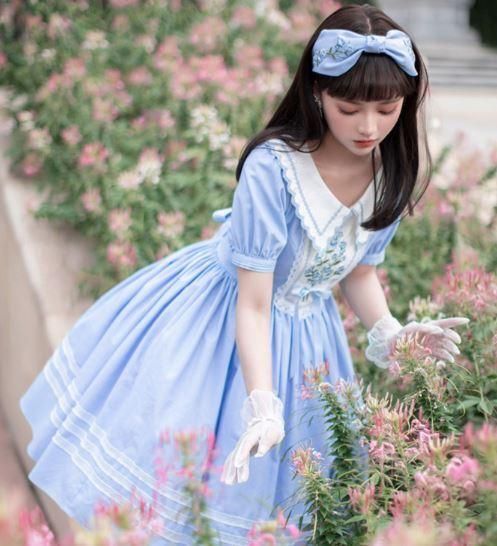 リネン混ワンピース 2色 | 春夏 綿麻 花柄 Aライン 森ガール