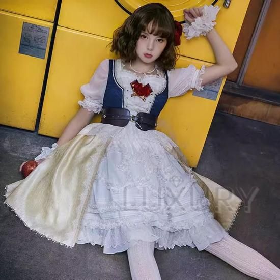 ジャンスカ 春夏 春秋 ジャンスカのみ ショート丈 ひざ丈 甘ロリ