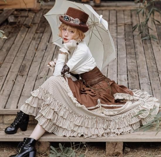 エイチナオト　ゴスロリ　スチームパンク　スカート スチームパンクスカート|レトロ - ロリィタ ゴスロリ 和ロリ 華