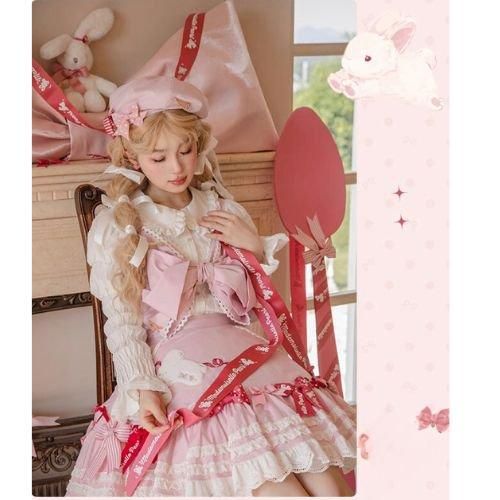 姫ロリ アクセサリー うさぎモチーフヘッドドレス ボンネット 姫ロリ アクセサリー うさぎモチーフヘッドドレス ボンネット