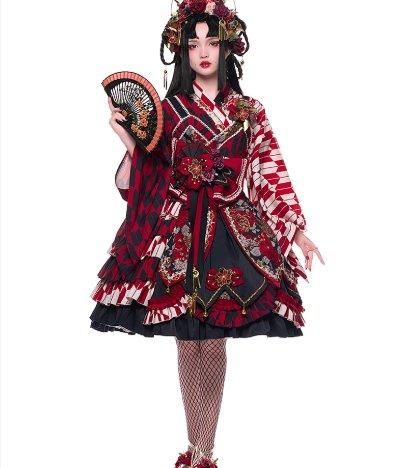 ロリータ ジャンスカ カチューシャ ブラウス　華ロリ クラロリ SEASONZ 華ロリ 中華ロリータ チャイナ風 セットアップ JSK