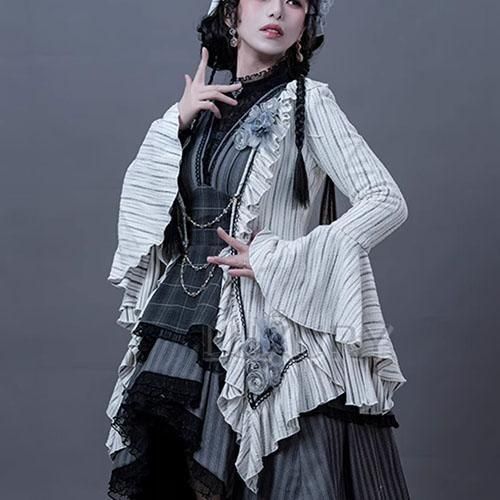 フリルスリーブのゴージャスなロングショール ブラック フリルスリーブのゴージャスなロングショール ブラック 楽天市場