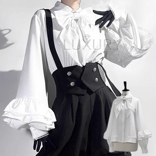 男装 皇子ブラウス | リボンタイ長袖 - ロリィタ ゴスロリ 和ロリ 華
