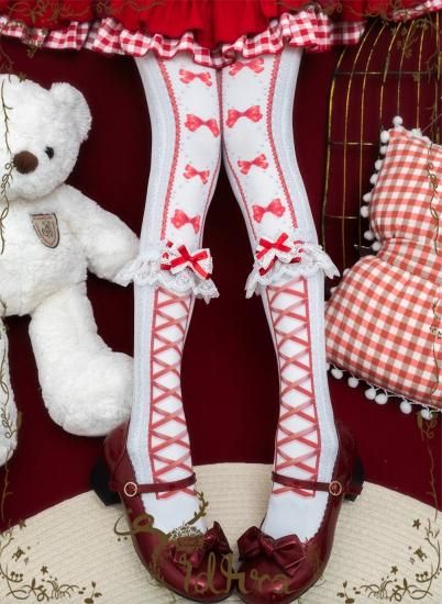 ロリータファッションタイツ|リボン柄 - ロリィタ ゴスロリ 和ロリ 華