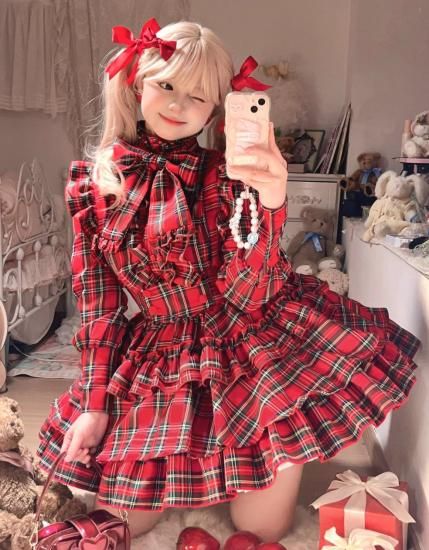 赤色ストライプゴスロリブラウス 赤色ストライプゴスロリブラウス