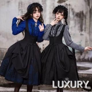 【ロリcat♡ 恋心結紗】ゴスロリ・ロリータドレス　リボンJSK甘ロリ 水色 ロリcat春の桜 ゴスロリ・ロリータドレス 甘ロリ ロリィタJSK