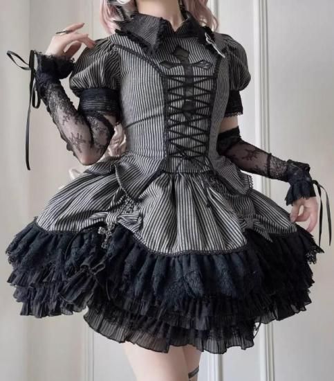 ゴシックロリータ|刺繍セットアップ - ロリィタ ゴスロリ 和ロリ 華
