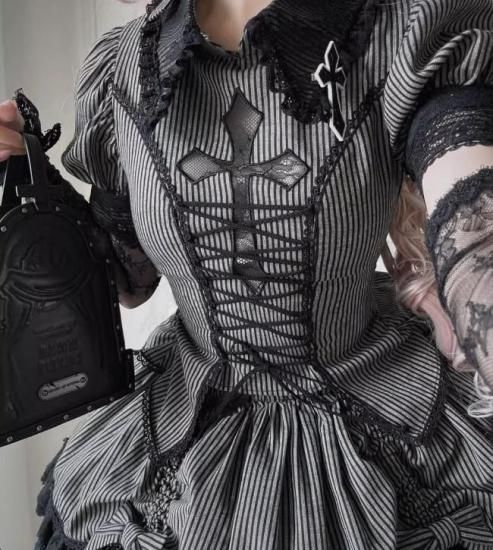 ゴシックロリータ|刺繍セットアップ - ロリィタ ゴスロリ 和ロリ 華