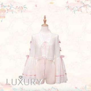 華ロリ 中華ロリ インナーブラウス のみ トップス りぼん 姫袖 長袖 シフォン アジアン 中国風 チャイナ フェミニン 華やか 春夏コーデ 撮影 イベント