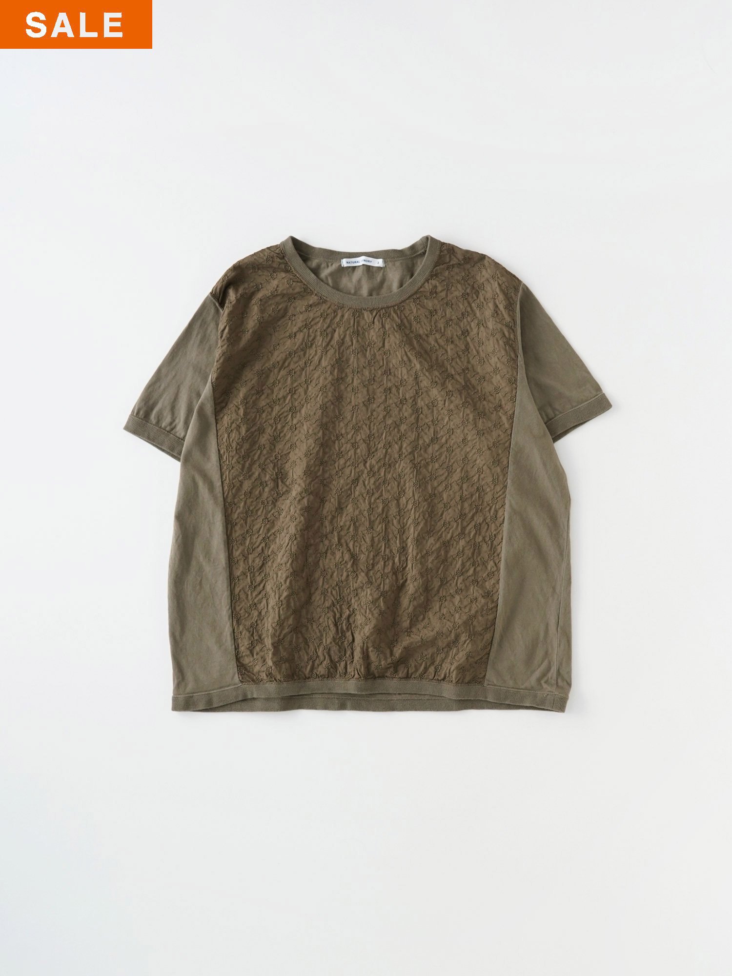 天竺×刺繍　5分袖Tシャツ