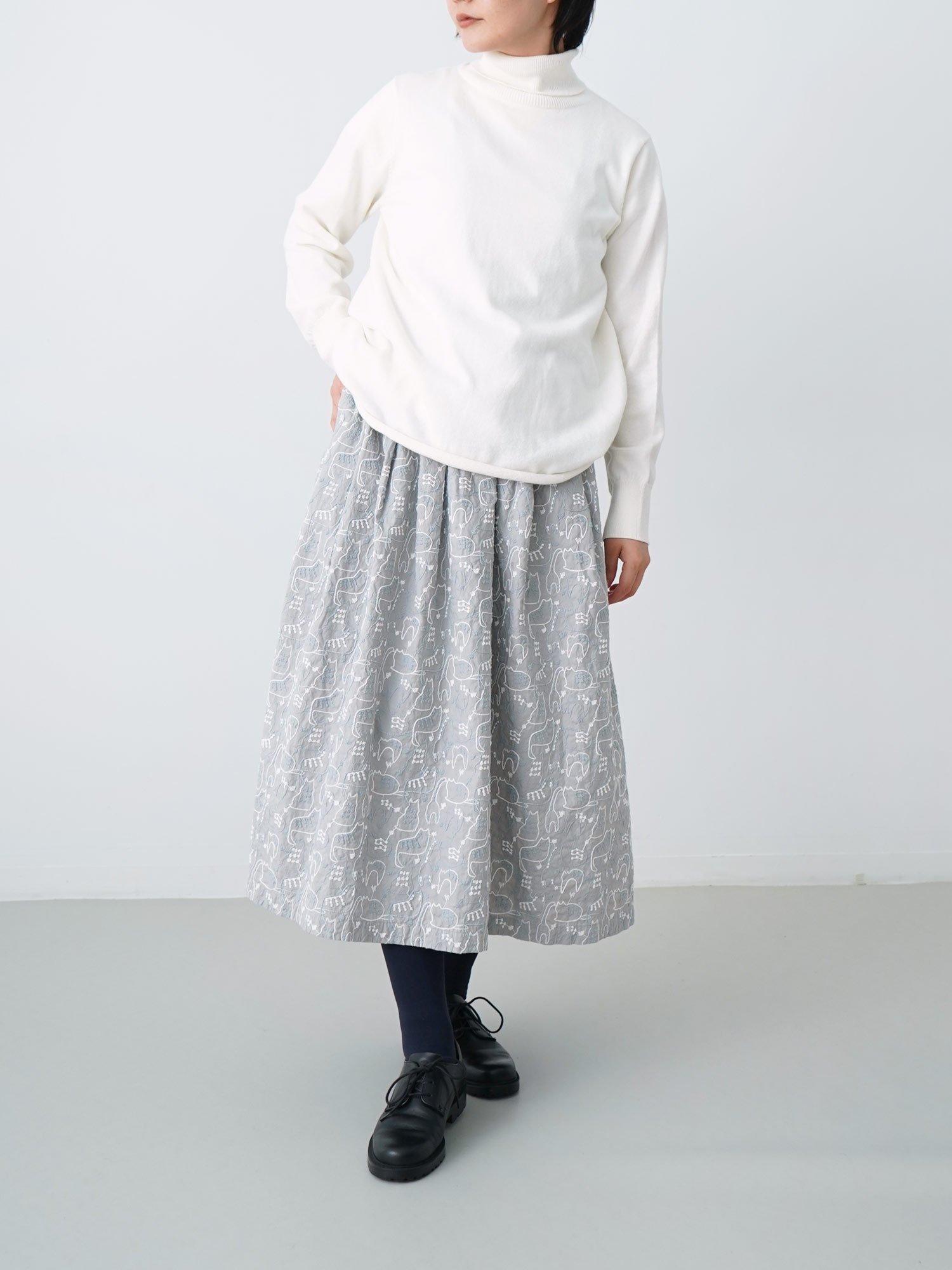 MALK online store 】grin / タビー刺繍スカート 綿 100% (刺繍糸)綿 ...