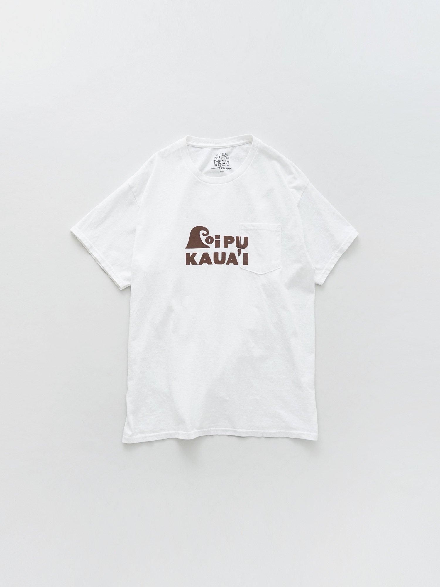 Poipuプリント　Tシャツ（white×brown）