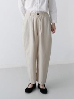 綿麻シーチング　タックパンツ