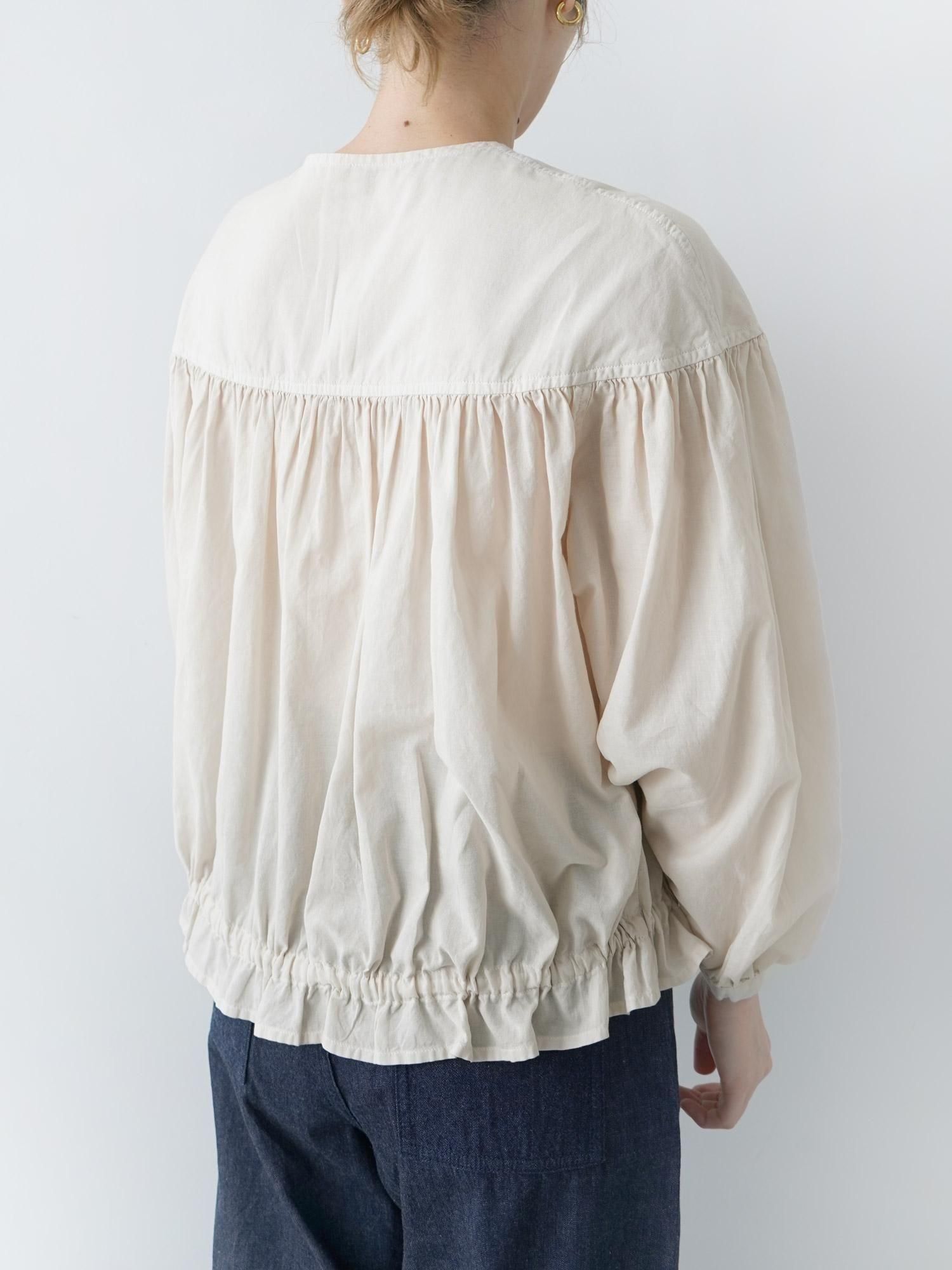 【10％OFF】 MALK online store 】grin / コットンギャザーブラウス 綿 100 トップス