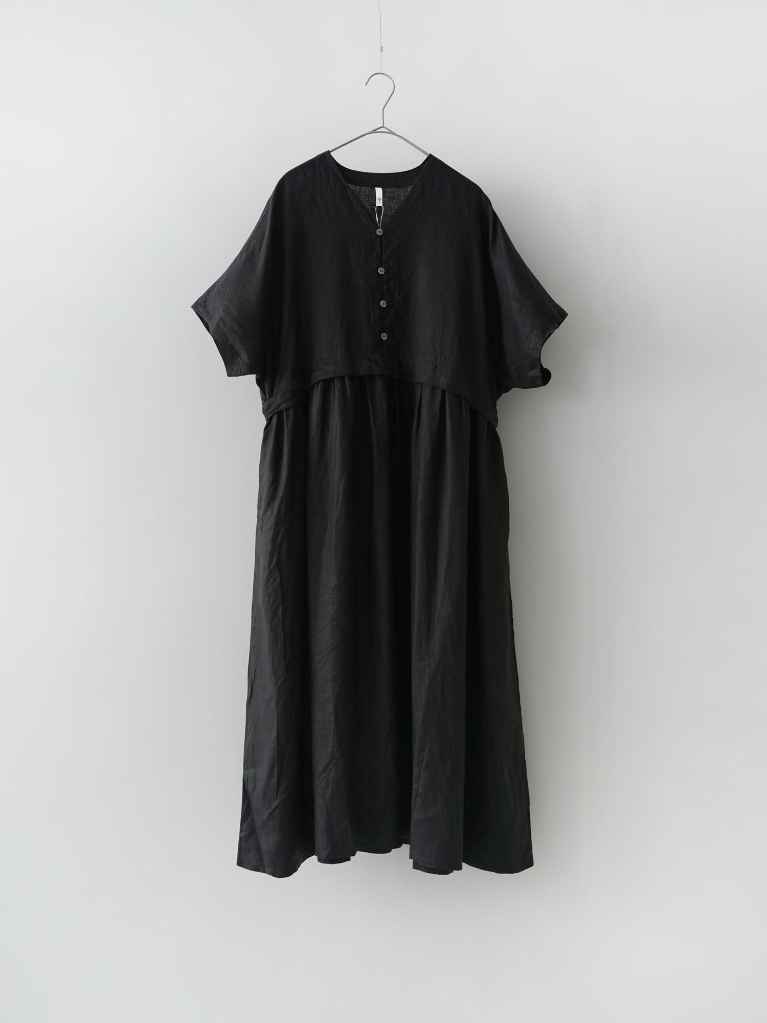 MALK online store 】grin / 60リネンVワンピース 麻 100% 別布