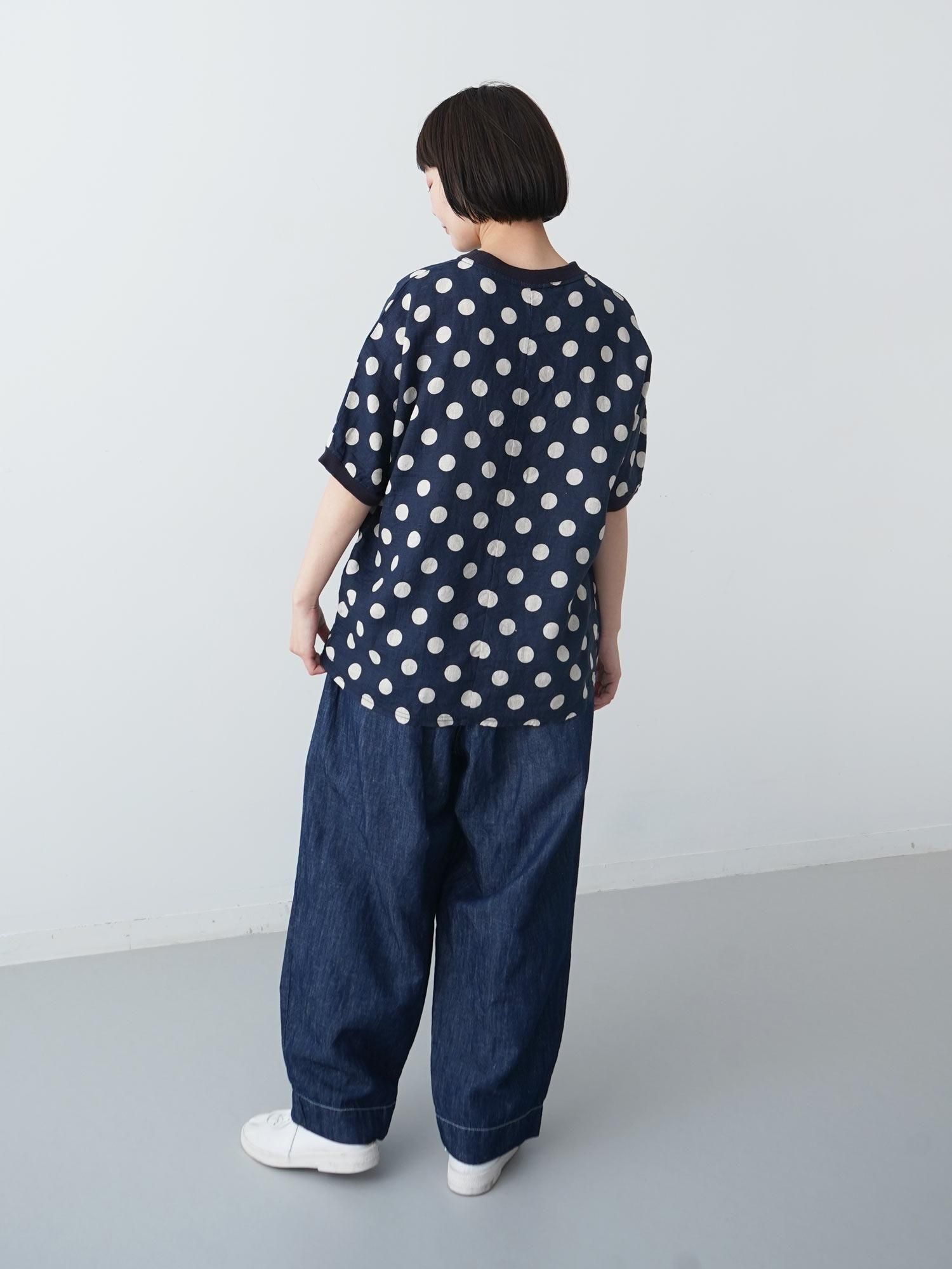 ラベンダー⭐️NATURAL LAUNDRY ボーダードルマンTシャツ NATURAL LAUNDRY｜ドット＆ボーダー ドルマンTシャツ | 7252C