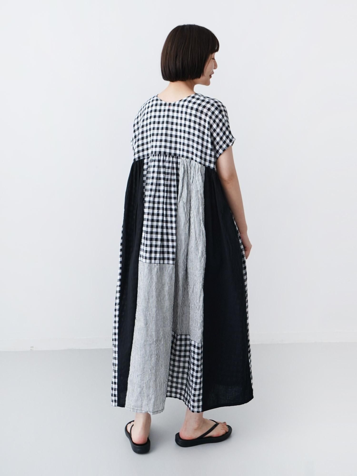 MALK online store 】CLIP.TAB / リネンパッチワークVネック