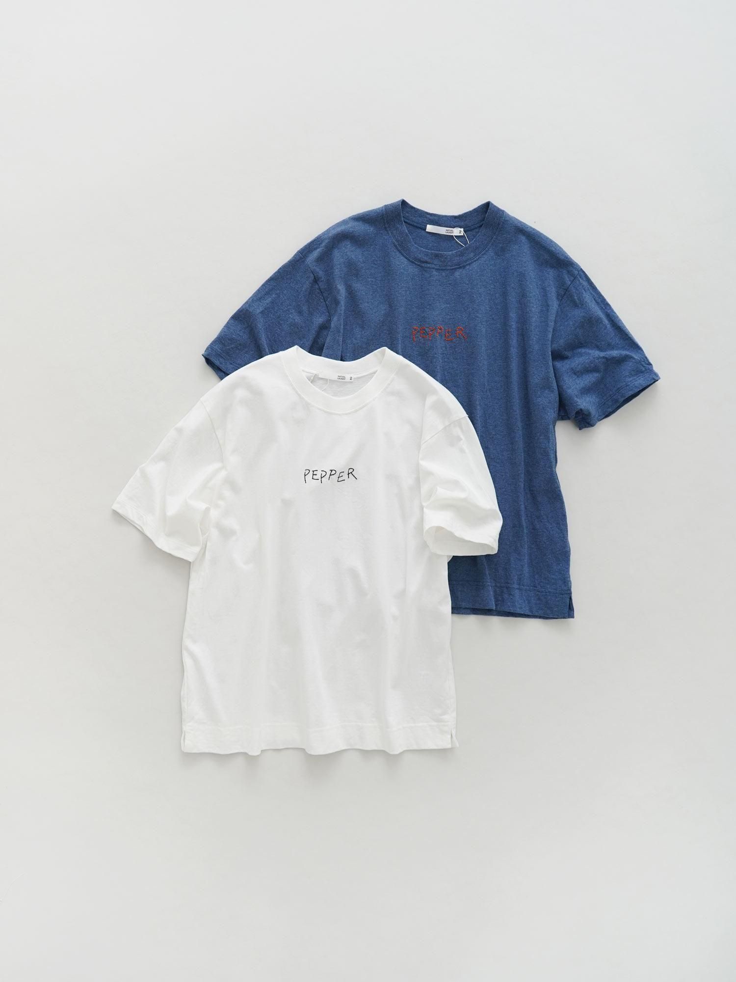 TOP天竺　ペッパー刺繍Tシャツ