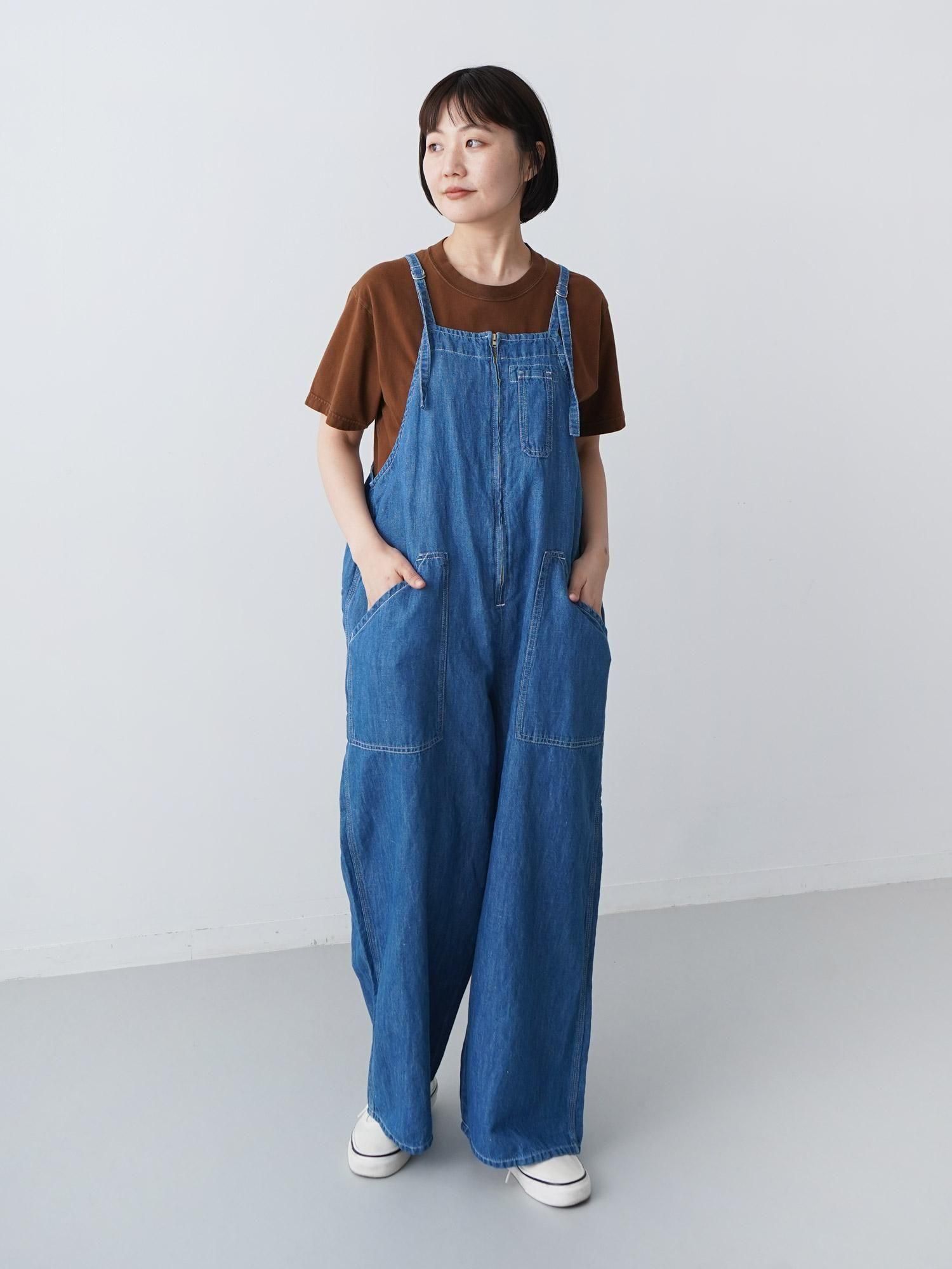 綿麻デニム　サロペット