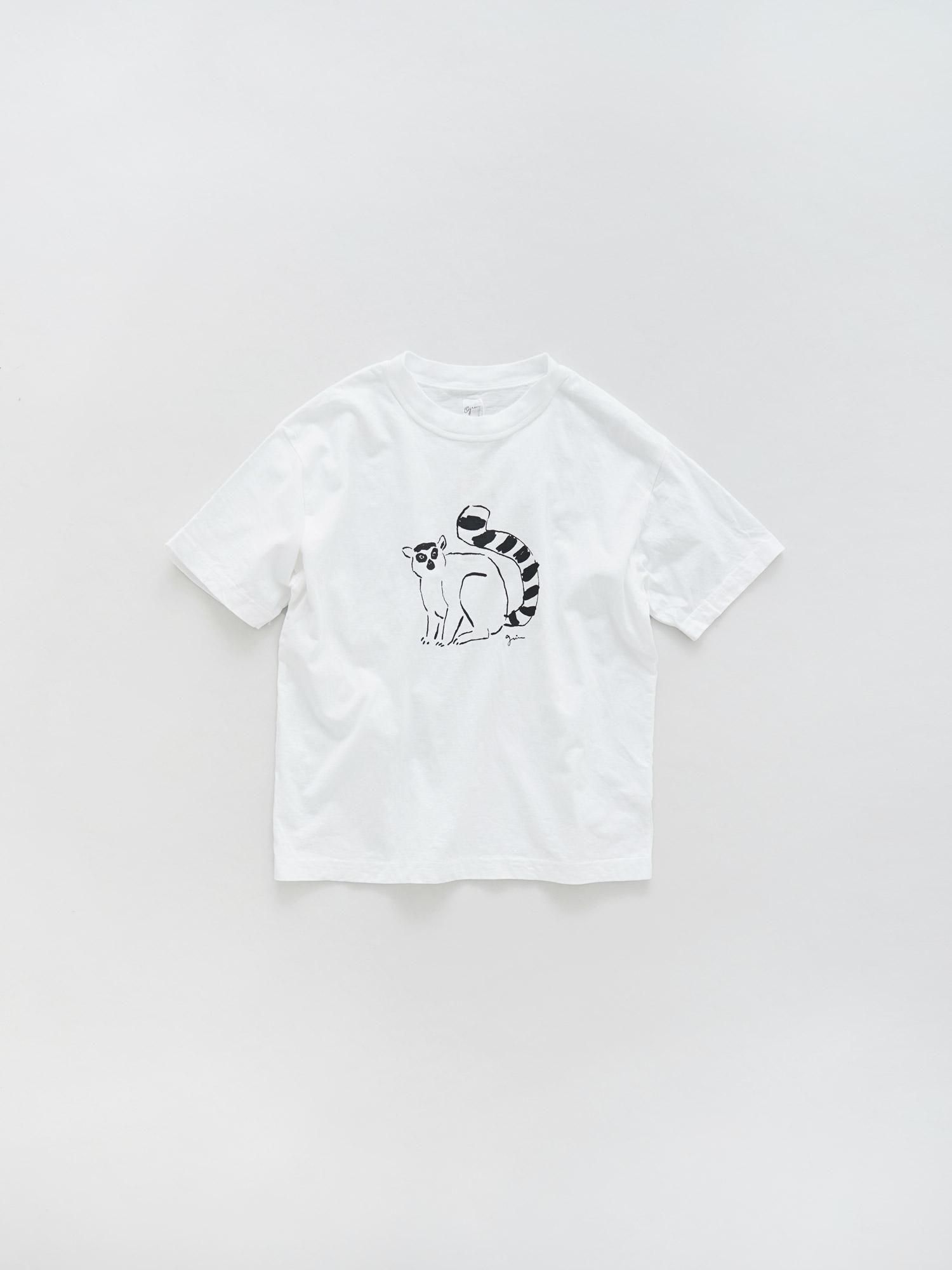 エーゲ海天竺　キツネザルプリントTシャツ<img class='new_mark_img2' src='https://img.shop-pro.jp/img/new/icons3.gif' style='border:none;display:inline;margin:0px;padding:0px;width:auto;' />