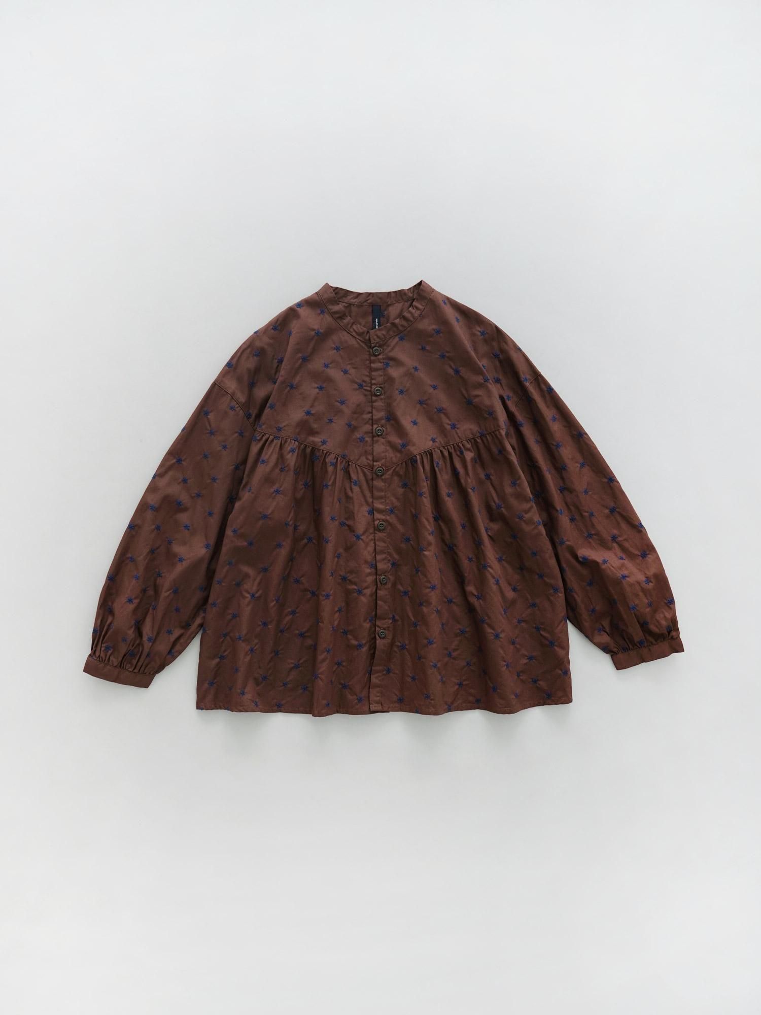 おはな　ページ MALK online store 】NATURAL LAUNDRY / オハナ刺繍ギャザーシャツ 綿