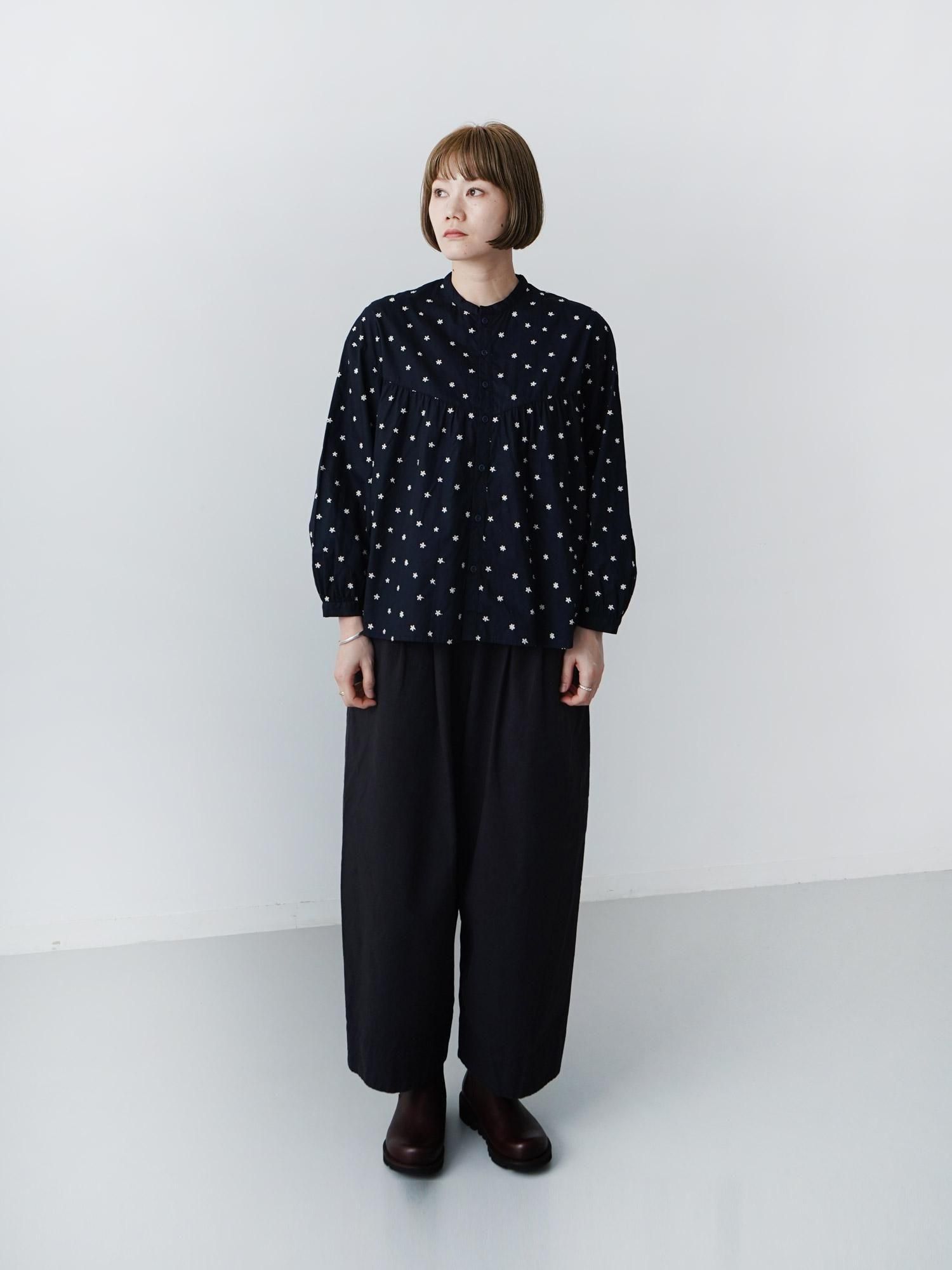 MALK online store 】NATURAL LAUNDRY / オハナ刺繍ギャザー
