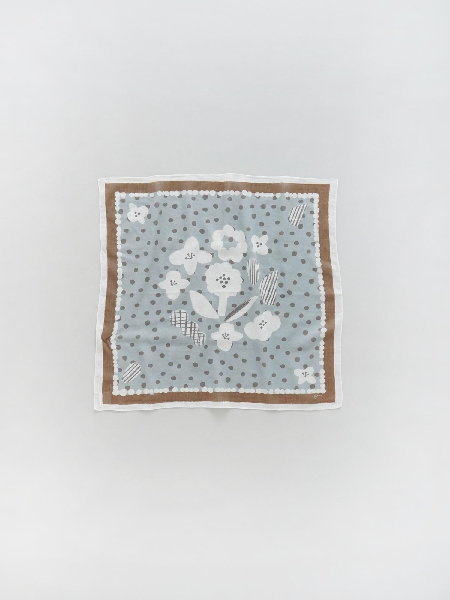 コットンシルク　ミニDOTflowerバンダナ