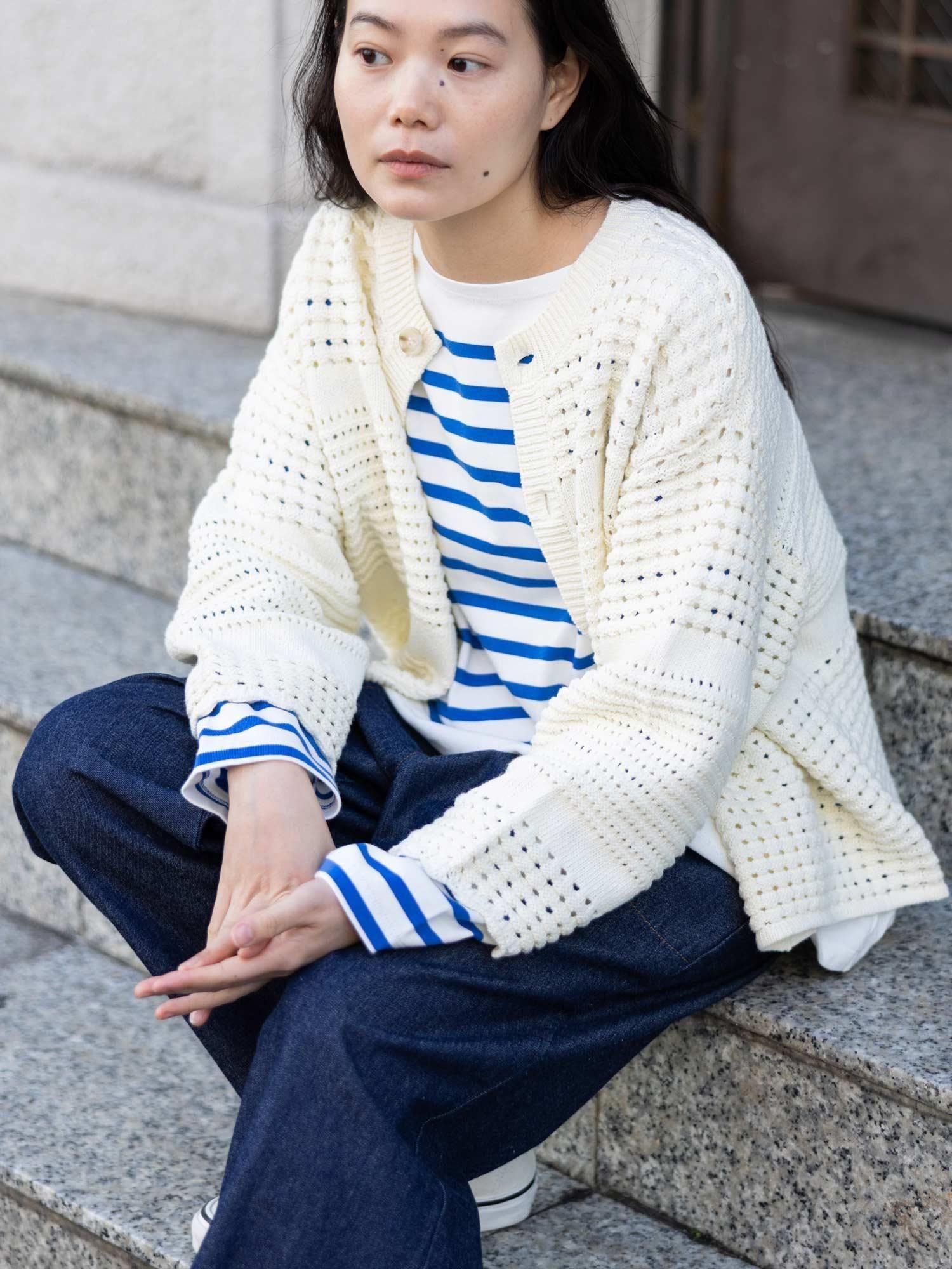 MALK online store 】NATURAL LAUNDRY / コットンホールニット