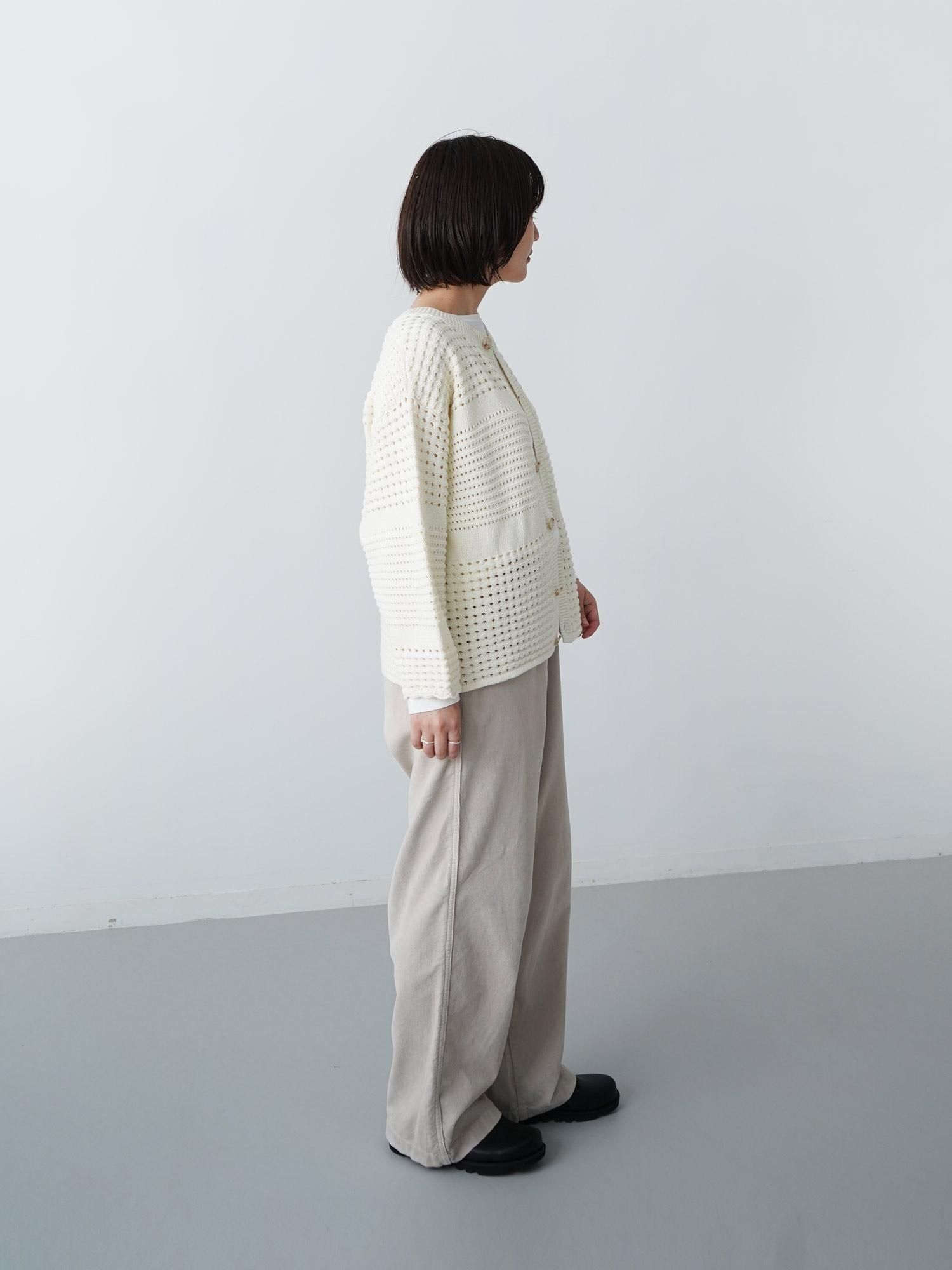 me☆縮絨加工カーディガン MALK online store 】NATURAL LAUNDRY / コットンホールニット