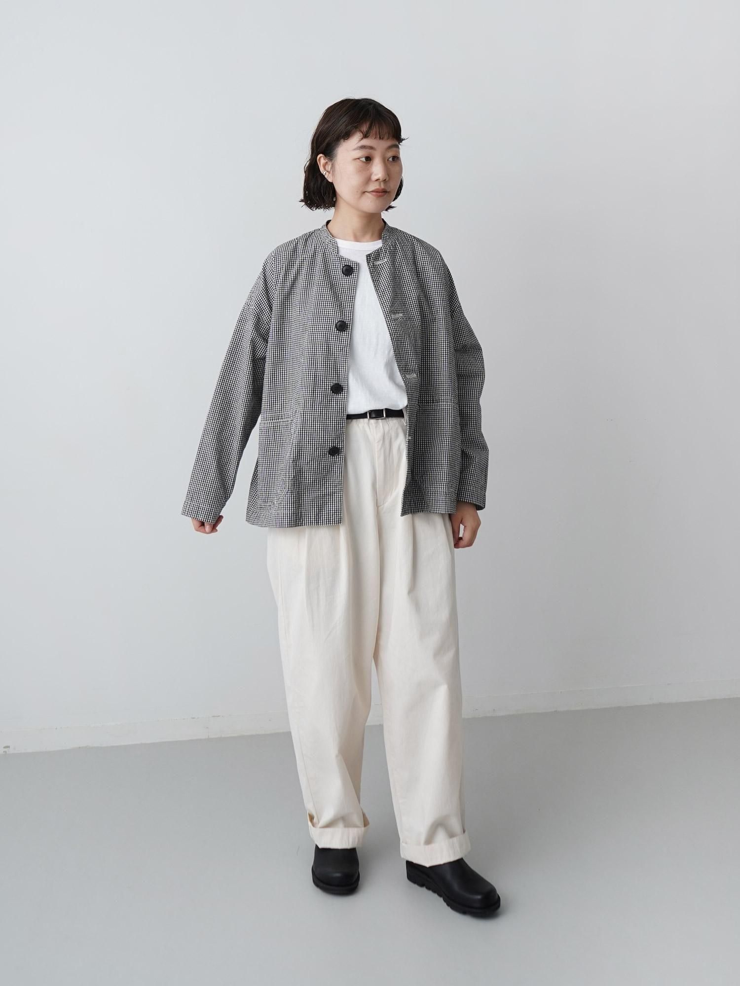 ナチュラルランドリー ⿻ダンプワッシャー マリネジャケットカバーオール 製品洗い MALK online store 】NATURAL LAUNDRY / ダンプワッシャーチェック