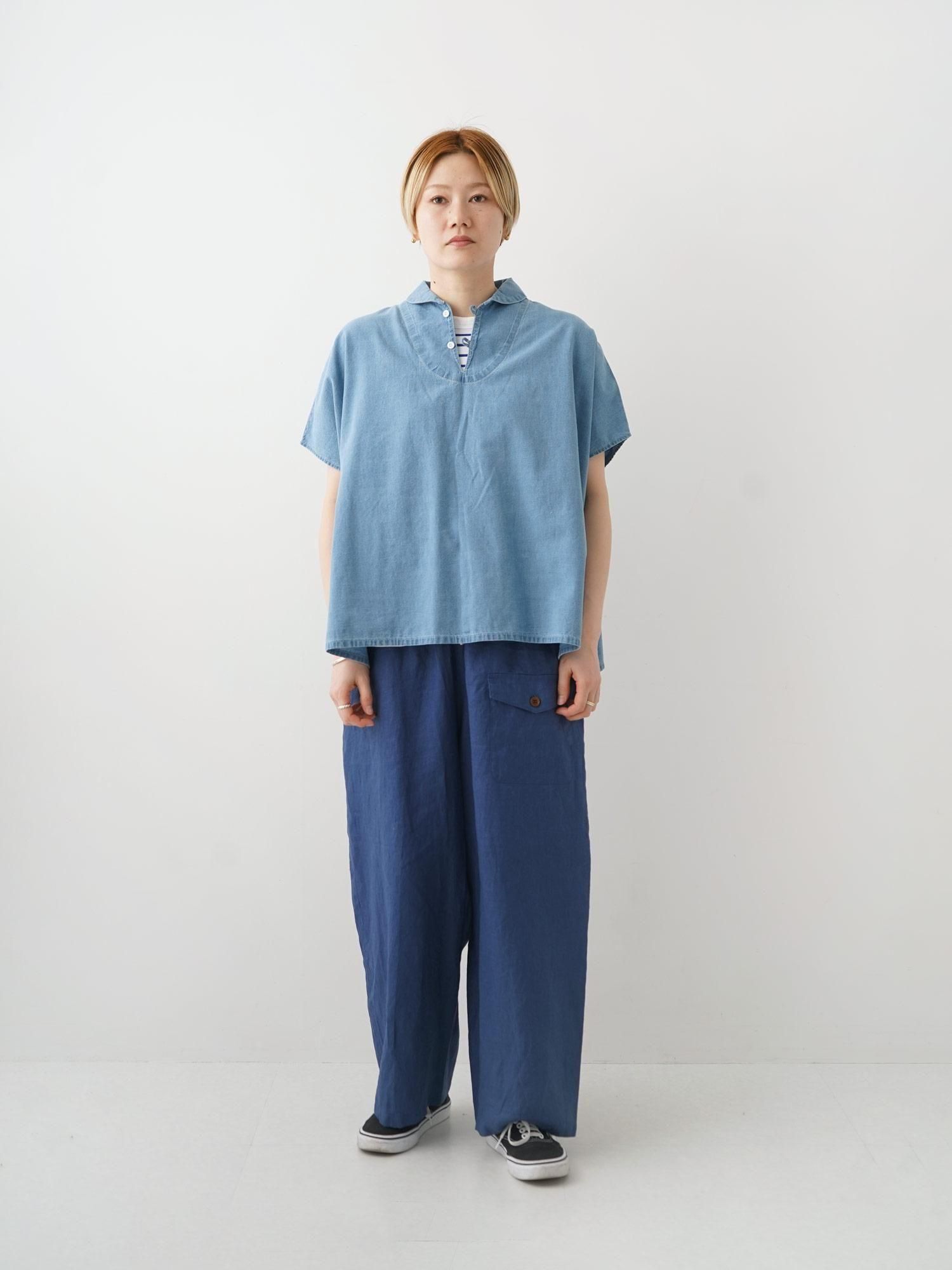 no.081 国産コットンパールとブルーマラカイト MALK online store 】NATURAL LAUNDRY / インディゴシャンブレーマリン
